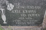 HOEPEN Adele Johanna, van nee WEIS 1883-1942 :: WEIS Frieda 1894-1967