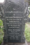 HAYES Arthur Frederick -1917 & Annie Katherine PHILLIPS formerly HAYES -1957