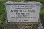 GROBBELAAR Martha Maria Johanna nee HAVENGA 1878-1925