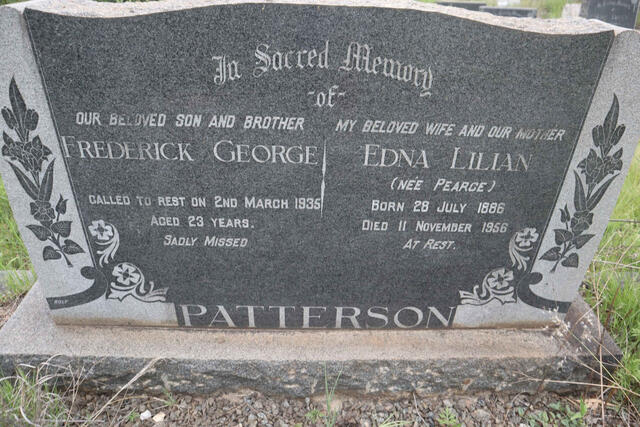PATTERSON Edna Lillian nee PEARCE 1886-1956 :: PATTERSON Frederick George -1935