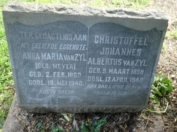 ZYL Christoffel Johannes Albertus, van 1858-1948 & Anna Maria MEYER 1860-1940
