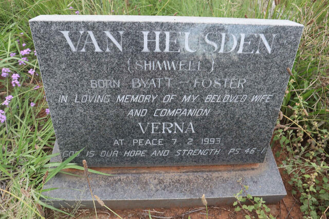 HEUSDEN Verna, van formerly SHIMWELL nee BYATT-FOSTER -1993