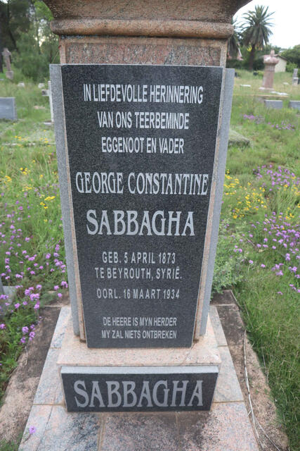 SABBAGHA George Constantine 1873-1934