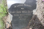 SEARLE Mary Ann Will nee SPEEDYMAN 1874-1944