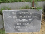 BOTHA Johan Jacobus 1900-1970 & Johanna W. HUGO 1914-1985