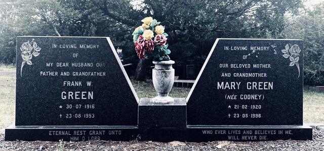 GREEN Frank W. 1916-1993 & Mary COONEY 1920-1996