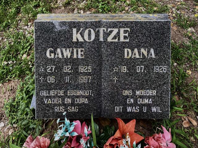 KOTZE Gawie 1925-1997 & Dana 1926-