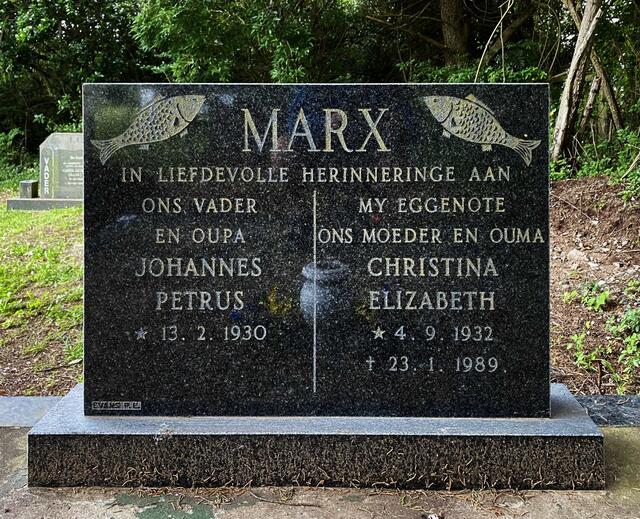 MARX Johannes Petrus 1930- & Christina Elizabeth 1932-1989