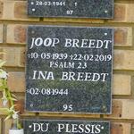 BREEDT Joop 1939-2019 & Ina 1944-