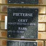 PIETERSE Gert 1933-2014 & Babs 1936-