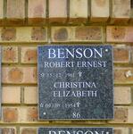BENSON Robert Ernest 1961- & Christina Elizabeth 1954-
