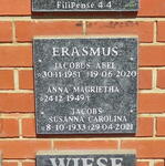 ERASMUS Jacobus Abel 1951-2020 & Anna Magrietha 1949- :: JACOBS Susanna Carolina 1933-2021
