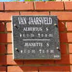 JAARSVELD Albertus S., van 1916-2015 & Jeanette S. 1913-2001