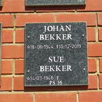 BEKKER Johan 1944-2019 & Sue 1946-