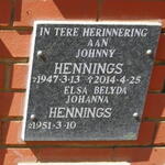 HENNINGS Johnny 1947-2014 & Elsa Belyda Johanna 1951-
