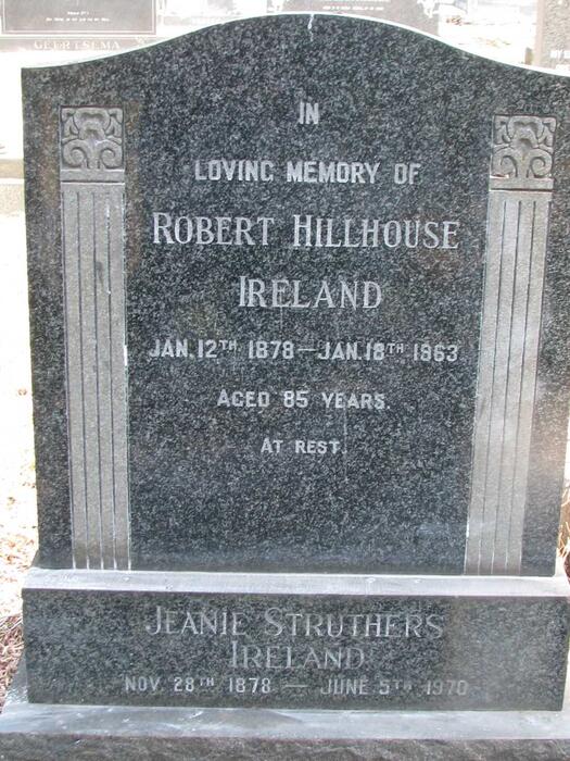 IRELAND Robert Hillhouse 1878-1963 & Jeanie Struthers 1878-1970