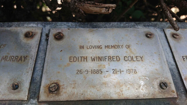 COLEY Edith Winifred 1885-1978