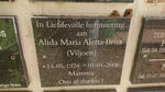 BRITS Alida Maria Aletta nee VILJOEN 1924-2008