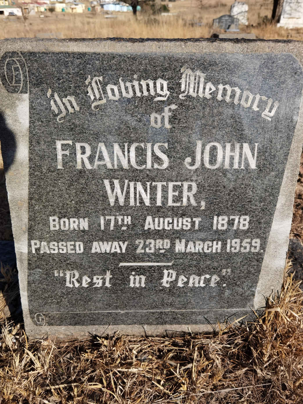 WINTER Francis John 1878-1959