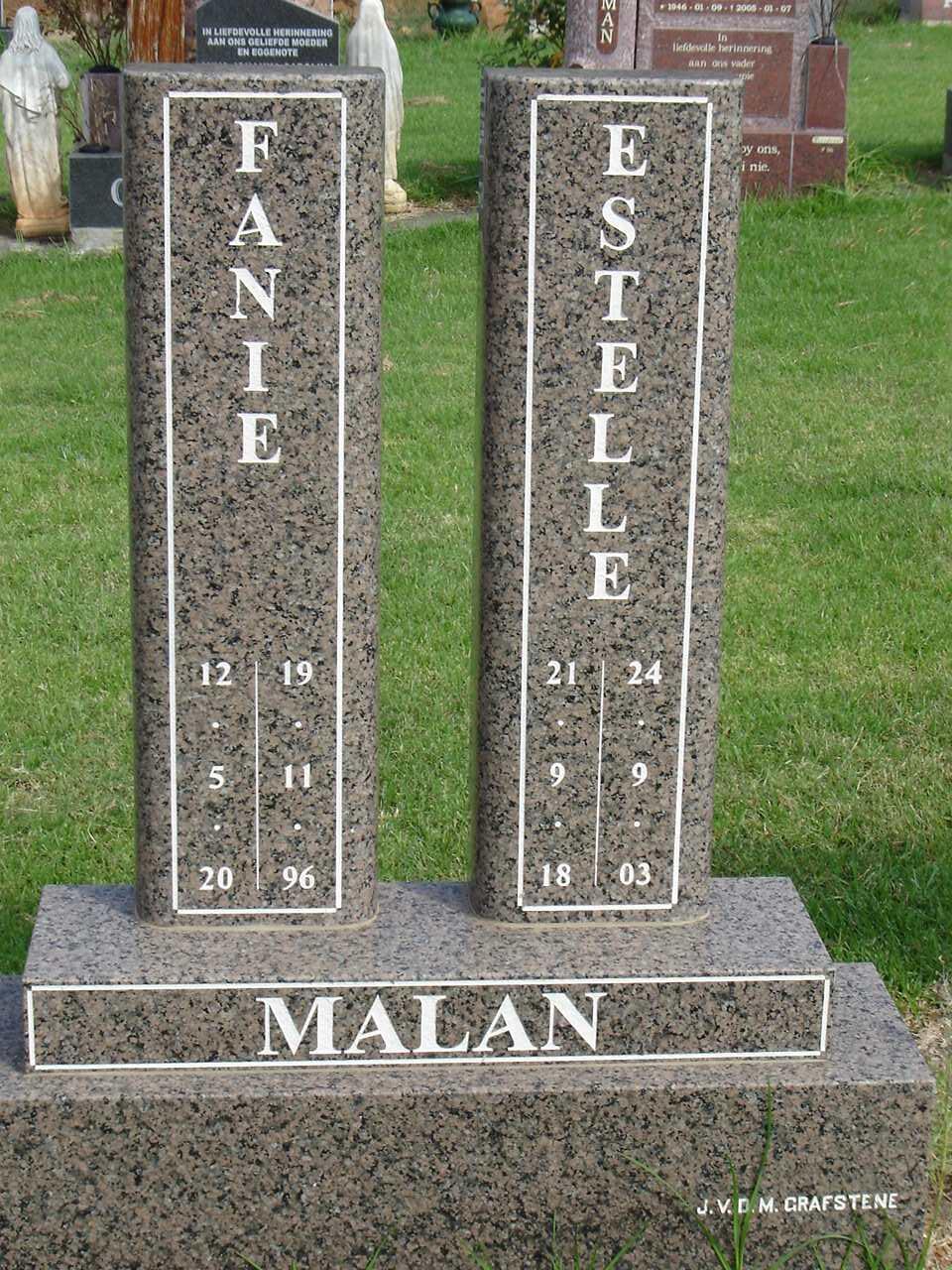 MALAN Fanie 1920-1996 & Estelle 1918-2003