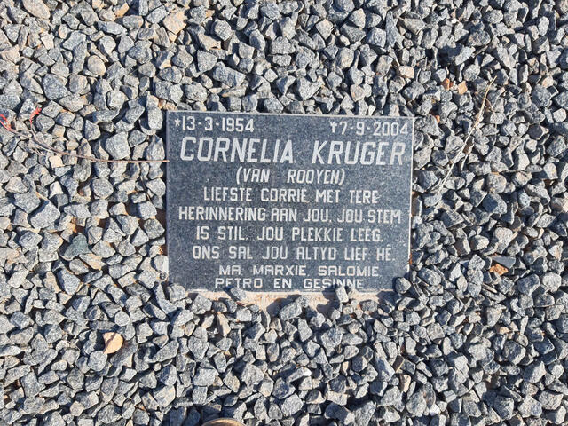 KRUGER Cornelia nee VAN ROOYEN 1954-2004