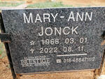JONCK Mary-Ann 1968-2022