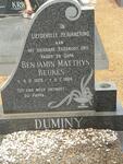 DUMINY Benjamin Matthys Beukes 1929-1984