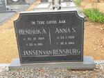 RENSBURG Hendrik A., Jansen van 1904-1991 & Anna S. 1909-2004