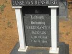 RENSBURG Ferdinantus Jacobus, Janse van 1958-2009