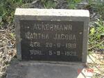 ACKERMANN Martha Jacoba 1919-1920
