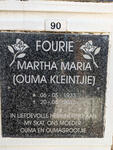 FOURIE Martha Maria 1933-2013