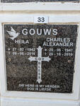 GOUWS Charles Alexander 1941-2019 & Heila 1942-2016