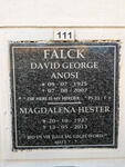 FALCK David George Anosi 1925-2007 & Magdalena Hester 1927-2013