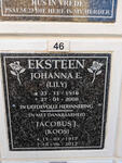 EKSTEEN Jacobus J. 1917-2012 & Johanna E. 1916-2008