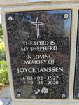 JANSSEN Joyce 1927-2020