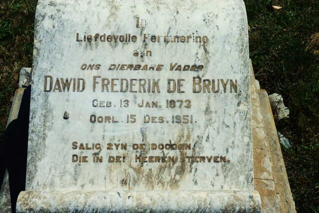BRUYN Dawid Frederick, de 1873-1951