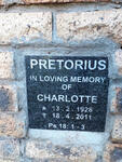 PRETORIUS Charlotte 1928-2011