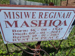 MASHIQA Misiwe Reginah 1942-2013