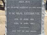 ESTERHUYSE H. de Waal 1915-1963
