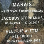 MARAIS Jacobus Stephanus 1934-2017 & Heletjie Aletta THEART 1939-2022