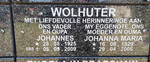 WOLHUTER Johannes 1925-2009 & Johanna Maria 1929-2006