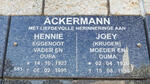 ACKERMANN Hennie 1923-1995 & Joey KRUGER 1926-1998