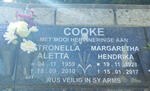 COOKE Margaretha Hendrika 1928-2017 :: COOKE ?etronella Aletta 1959-2010