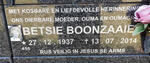 BOONZAAIER Betsie 1937-2014