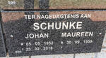 SCHUNKE Johan 1952-2018 & Maureen 1939-