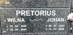 PRETORIUS Johan 1955-2020 & Wilna 1958-2004