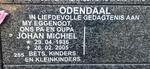 ODENDAAL Johan Michiel 1936-2005