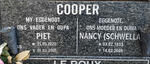 COOPER Piet 1920-2001 & Nancy SCHWELLA 1933-2009