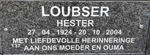 LOUBSER Hester 1924-2004