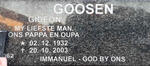 GOOSEN Gideon 1932-2003